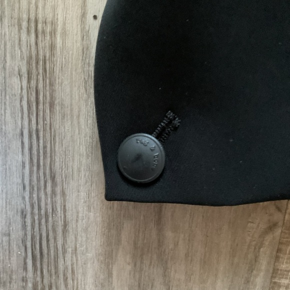 Black Blazer Tuxedo Jacket Slim Fit Ribbon Trim Detailing Sz 6 Rag & Bone Rylie - Picture 3 of 5